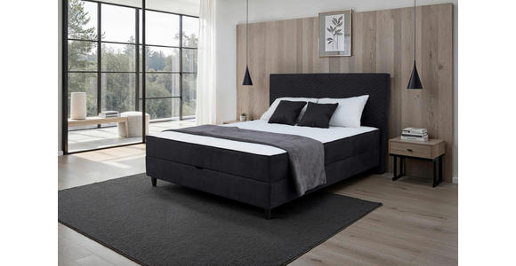 BOXBETT 120/200 cm  in Schwarz  - Schwarz, KONVENTIONELL, Kunststoff/Textil (120/200cm) - Carryhome