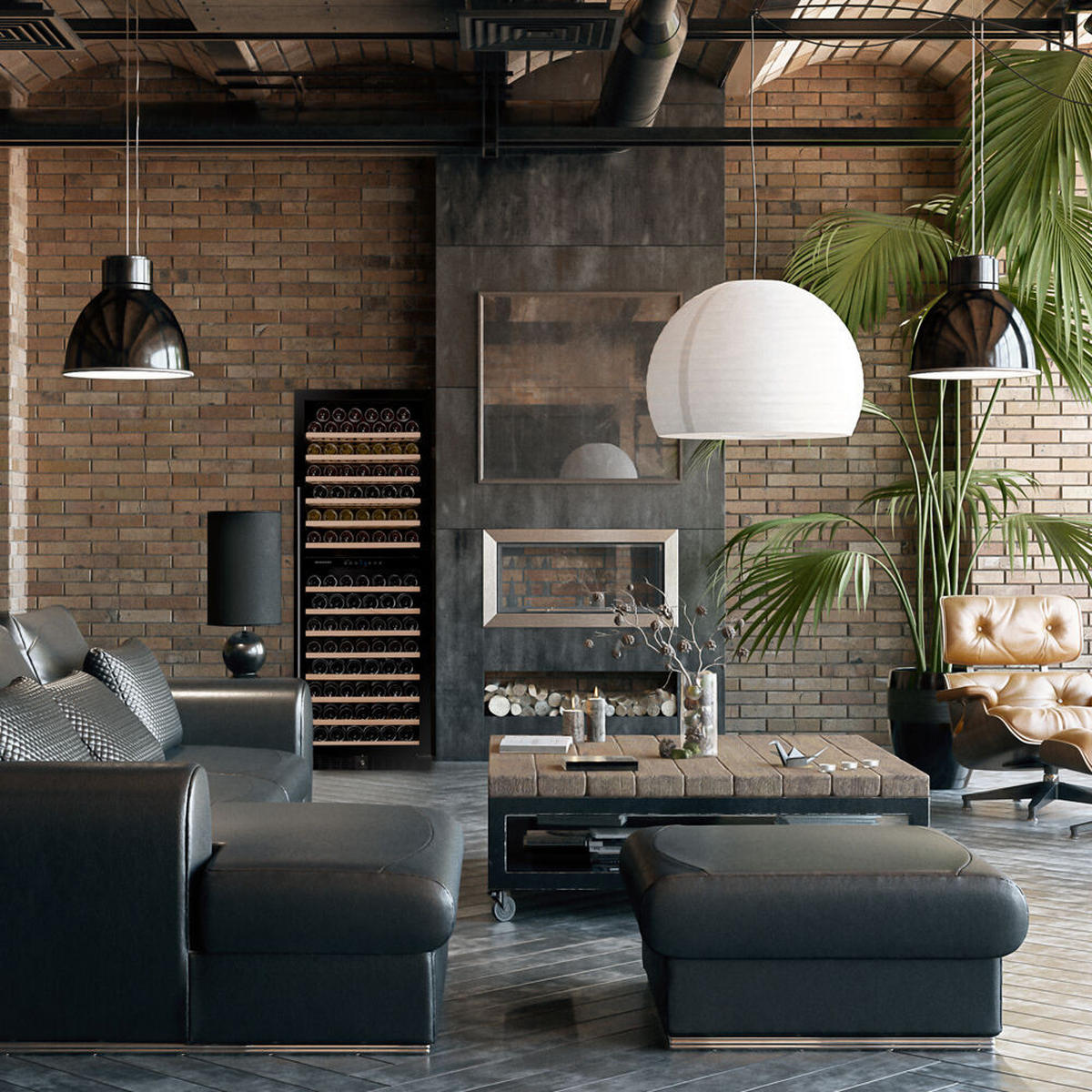 WEINKÜHLSCHRANK DX-181.490DBK  - Schwarz, Basics, Glas/Holz (65,5/183,5/68cm)