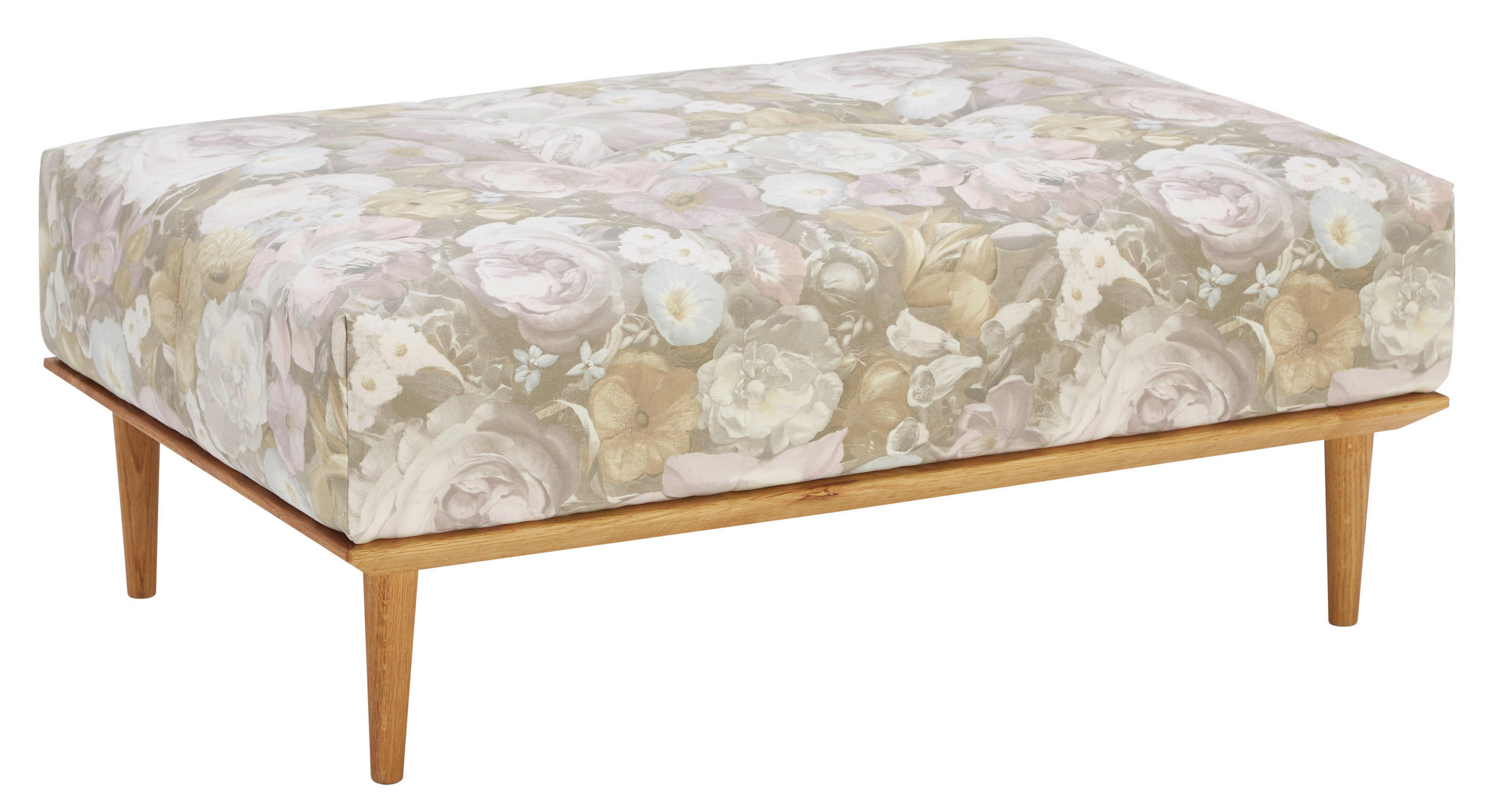 HOCKER in Textil Multicolor, Naturfarben  - Multicolor/Naturfarben, MODERN, Holz/Textil (105/45/70cm) - Joka