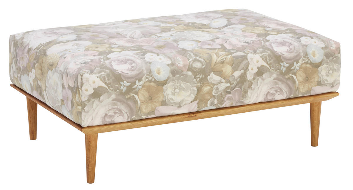 HOCKER Flachgewebe Multicolor, Naturfarben  - Multicolor/Naturfarben, MODERN, Holz/Textil (105/45/70cm) - Joka