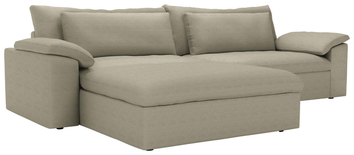 ECKSOFA  Chenille Beige  - Beige/Schwarz, Modern, Kunststoff/Textil (198/306cm) - Carryhome