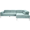 ECKSOFA Salbeigrün Flachgewebe  - Chromfarben/Salbeigrün, KONVENTIONELL, Textil/Metall (282/224cm) - Hom`in