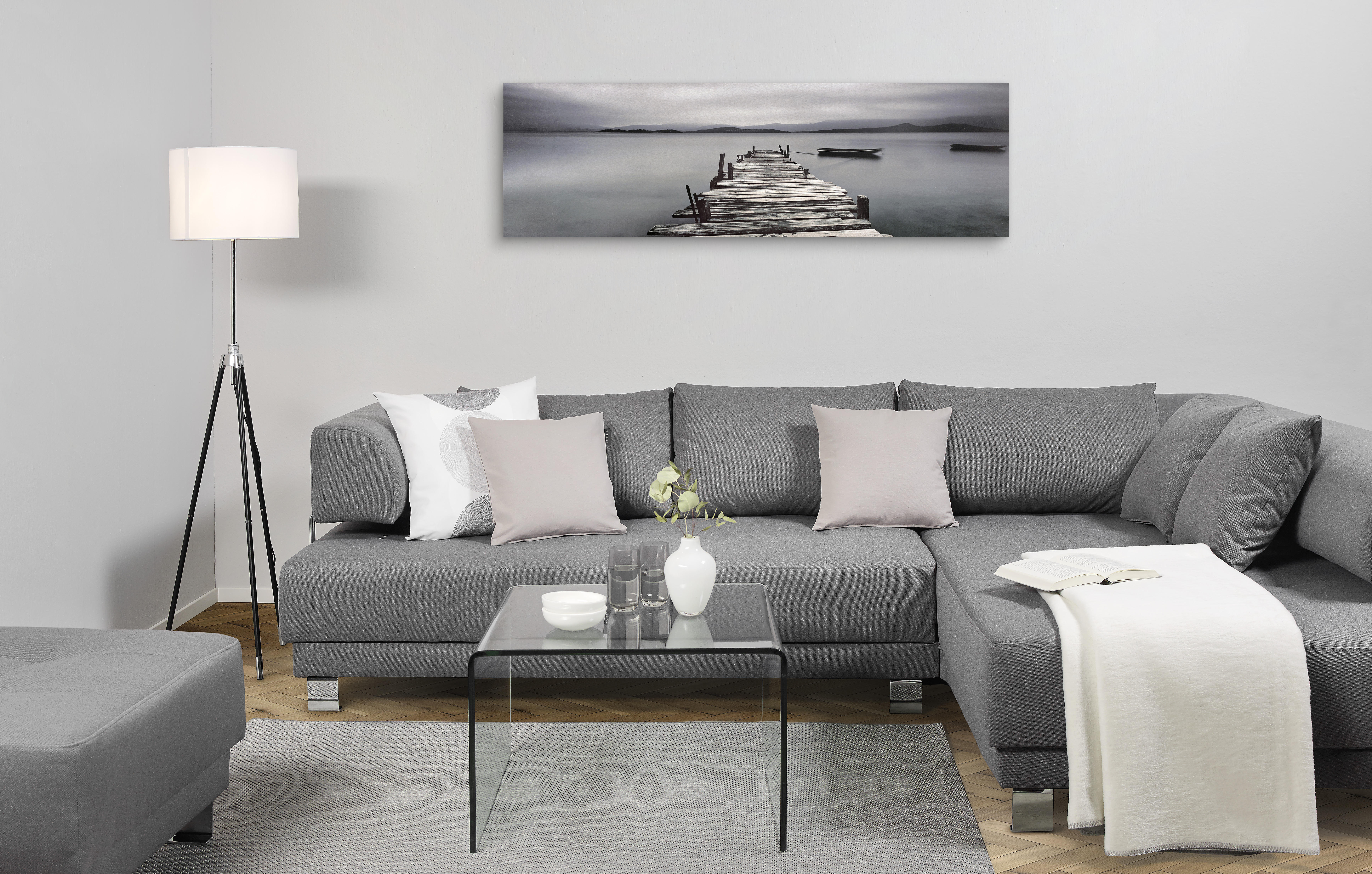 ALUMINIUMBILD Stege 180/55 cm  - Grau, Design, Metall (180/55cm) - Monee
