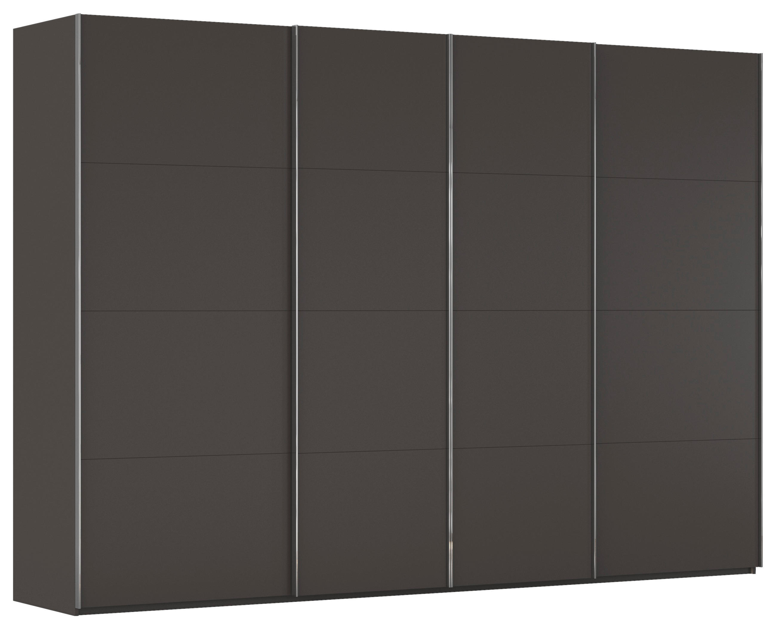 SCHWEBETÜRENSCHRANK Graphitfarben  - Chromfarben/Graphitfarben, Design, Holzwerkstoff/Metall (316/223/68cm) - Novel