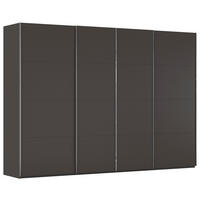 SCHWEBETÜRENSCHRANK 316/223/68 cm,  in Graphitfarben, 4 Tür(en)  - Chromfarben/Graphitfarben, Design, Holzwerkstoff/Metall (316/223/68cm) - Novel