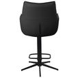 BARHOCKER Echtleder Schwarz Eisen Sitzfläche 360° drehbar  - Schwarz, Design, Leder/Metall (54/96-121/56cm) - Novel