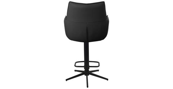 BARHOCKER Echtleder Schwarz Eisen Sitzfläche 360° drehbar - Schwarz, Design, Leder/Metall (54/96-121/56cm) - Novel