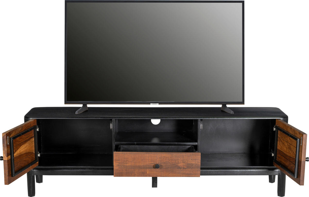 TV-BÄNK  i 160/50/40 cm  - brun/svart, Design, metall/trä (160/50/40cm) - Ambia Home