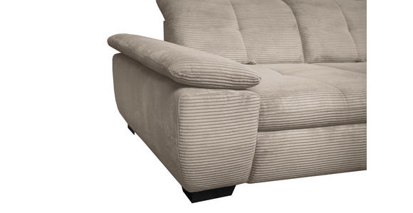 ECKSOFA in Cord Graubraun  - Graubraun/Schwarz, Design, Textil/Metall (313/242cm) - Xora