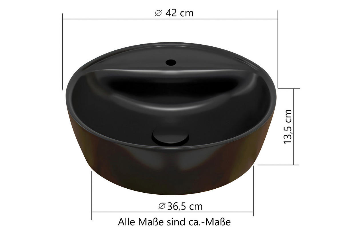 WASCHTISCHKOMBI 80 cm  - Eiche Wotan/Schwarz, MODERN, Holzwerkstoff/Stein (80cm) - Held