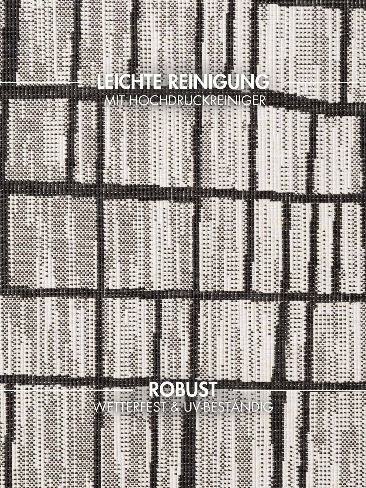 FLACHWEBETEPPICH 160 cm Haringey Schwarz, Weiß rund  - Schwarz/Weiß, Basics, Kunststoff (160cm)