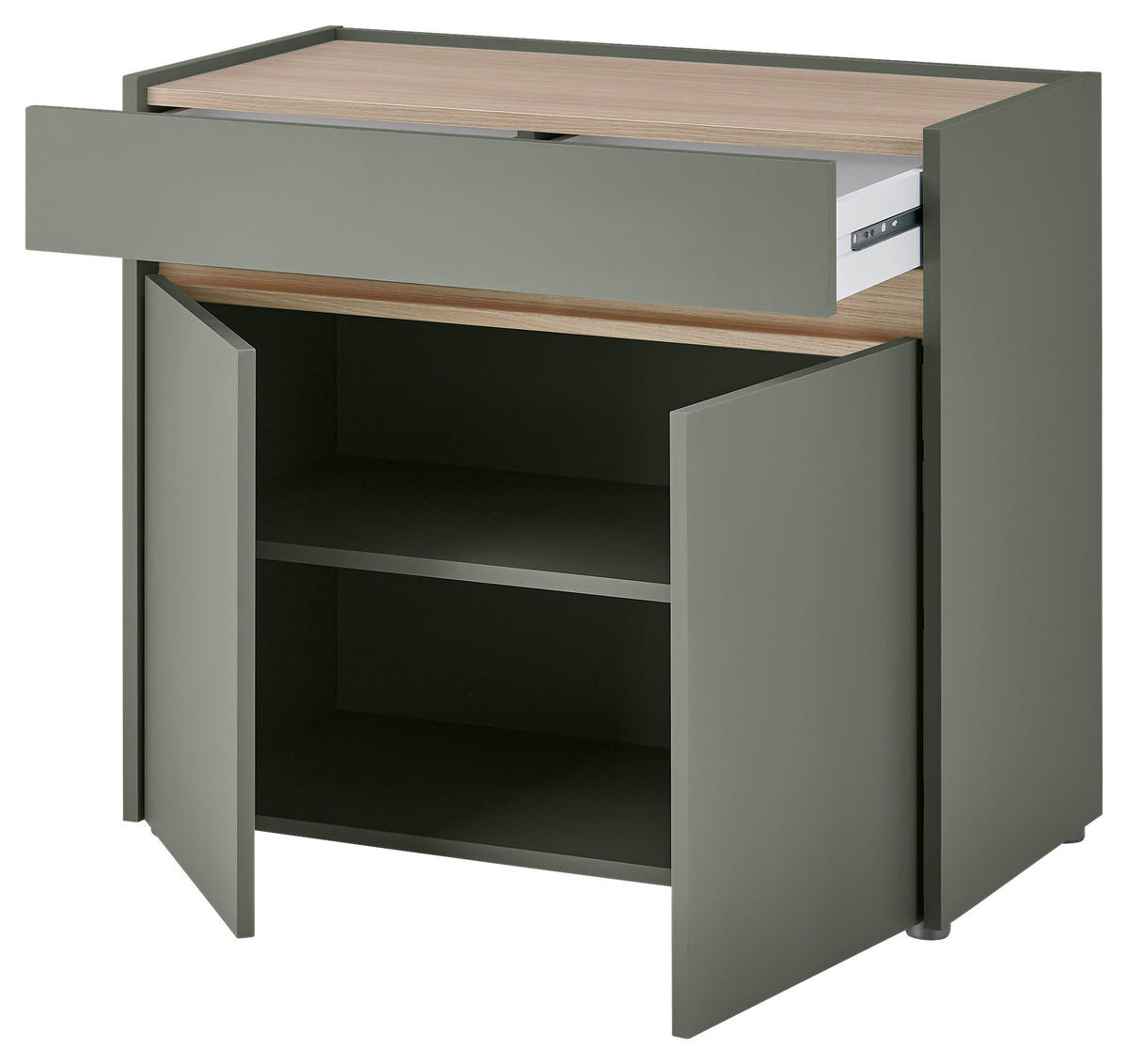 SCHUHSCHRANK Eichefarben, Salbeigrün  - Eichefarben/Salbeigrün, Design, Holzwerkstoff/Kunststoff (80/70/40cm) - Modante