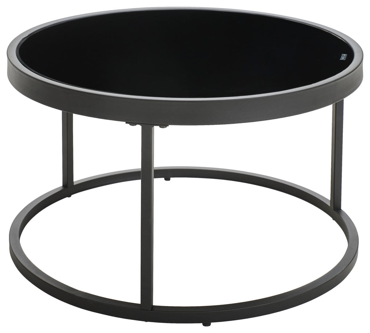COUCHTISCHSET ESG 65-80/65-80/38-40 cm rund Grau, Schwarz  - Schwarz/Grau, Design, Glas/Holzwerkstoff (65-80/65-80/38-40cm) - MID.YOU