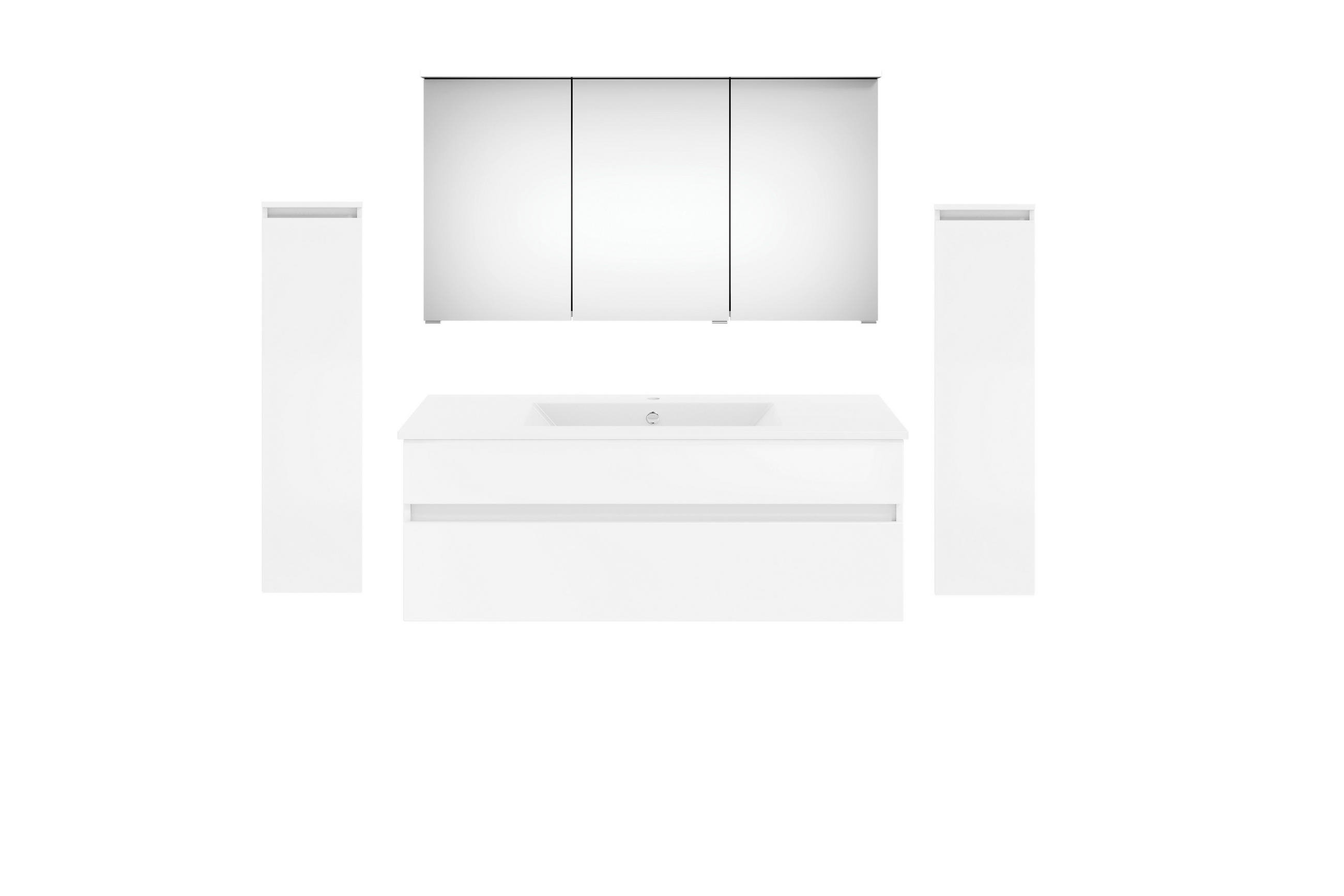 BADEZIMMER  in 180 cm  - Weiß Hochglanz/Weiß, KONVENTIONELL, Keramik/Holzwerkstoff (180cm) - Puris