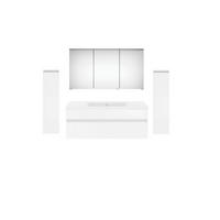 BADEZIMMER  in 180 cm  - Weiß Hochglanz/Weiß, KONVENTIONELL, Keramik/Holzwerkstoff (180cm) - Puris
