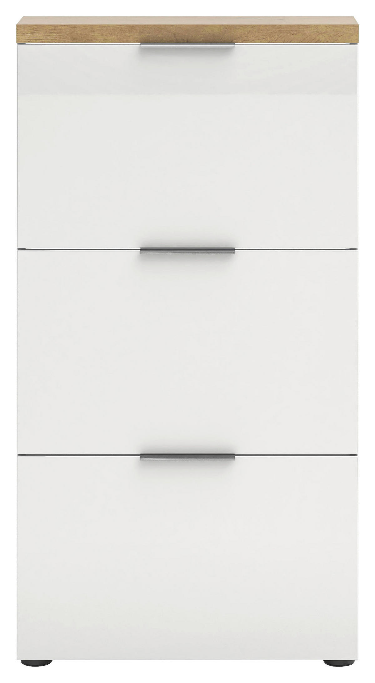SCHUHKIPPER  in 65/123/19 cm  - Eichefarben/Weiß Hochglanz, Design, Holzwerkstoff/Kunststoff (65/123/19cm) - Xora