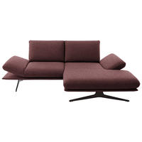 ECKSOFA  in Flachgewebe Bordeaux  234/155 cm  - Bordeaux/Schwarz, Design, Textil/Metall (234/155cm) - Dieter Knoll
