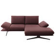 ECKSOFA  in Flachgewebe Bordeaux  234/155 cm  - Bordeaux/Schwarz, Design, Textil/Metall (234/155cm) - Dieter Knoll