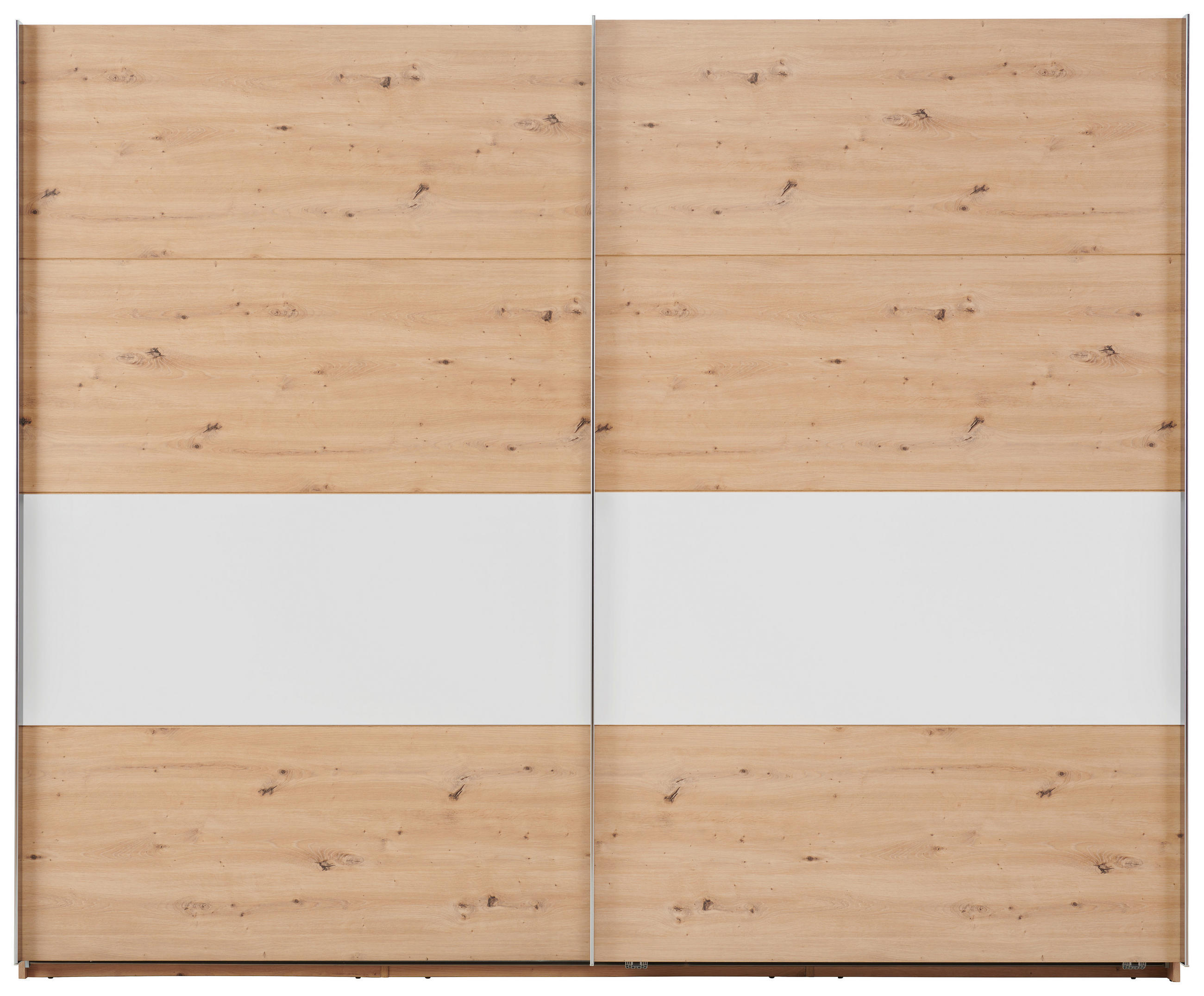 SCHWEBETÜRENSCHRANK 270/225/64 cm 2-türig Graphitfarben, Weiß, Eiche Artisan  - Chromfarben/Graphitfarben, KONVENTIONELL, Holzwerkstoff/Metall (270/225/64cm) - home24