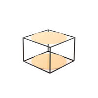 PRÍRUČNÝ STOLÍK, oranžová, čierna - oranžová/čierna, Basics, kov/sklo (50/50/36cm)