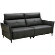 2-SITZER-SOFA  in Echtleder Schwarz   - Schwarz, Design, Leder/Metall (191/98/101cm) - Novel