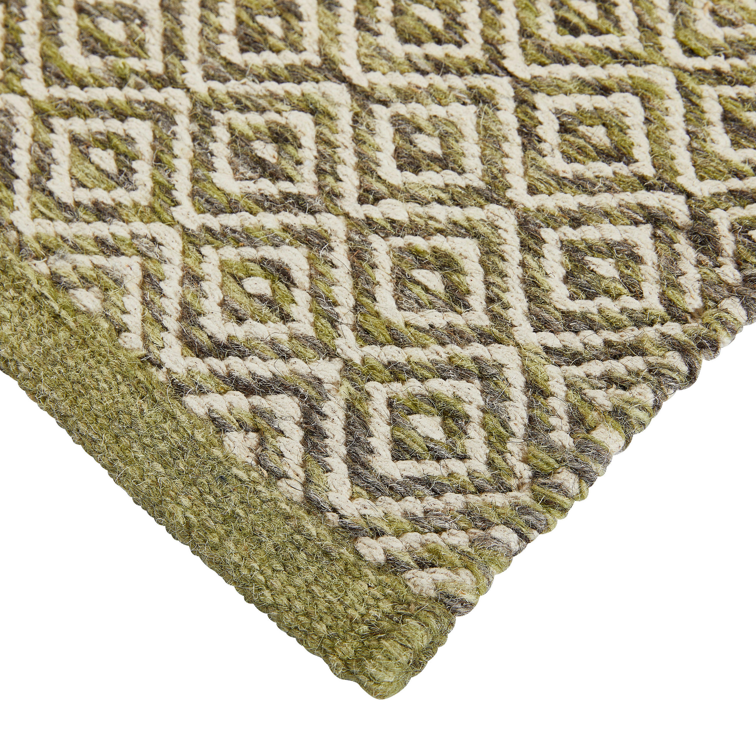 Thumbnail - Linea Natura Handwebteppich Jupiter, Grün, Textil, Abstraktes, rechteckig, 160x230 cm, schmutzabweisend, Teppiche & Böde...