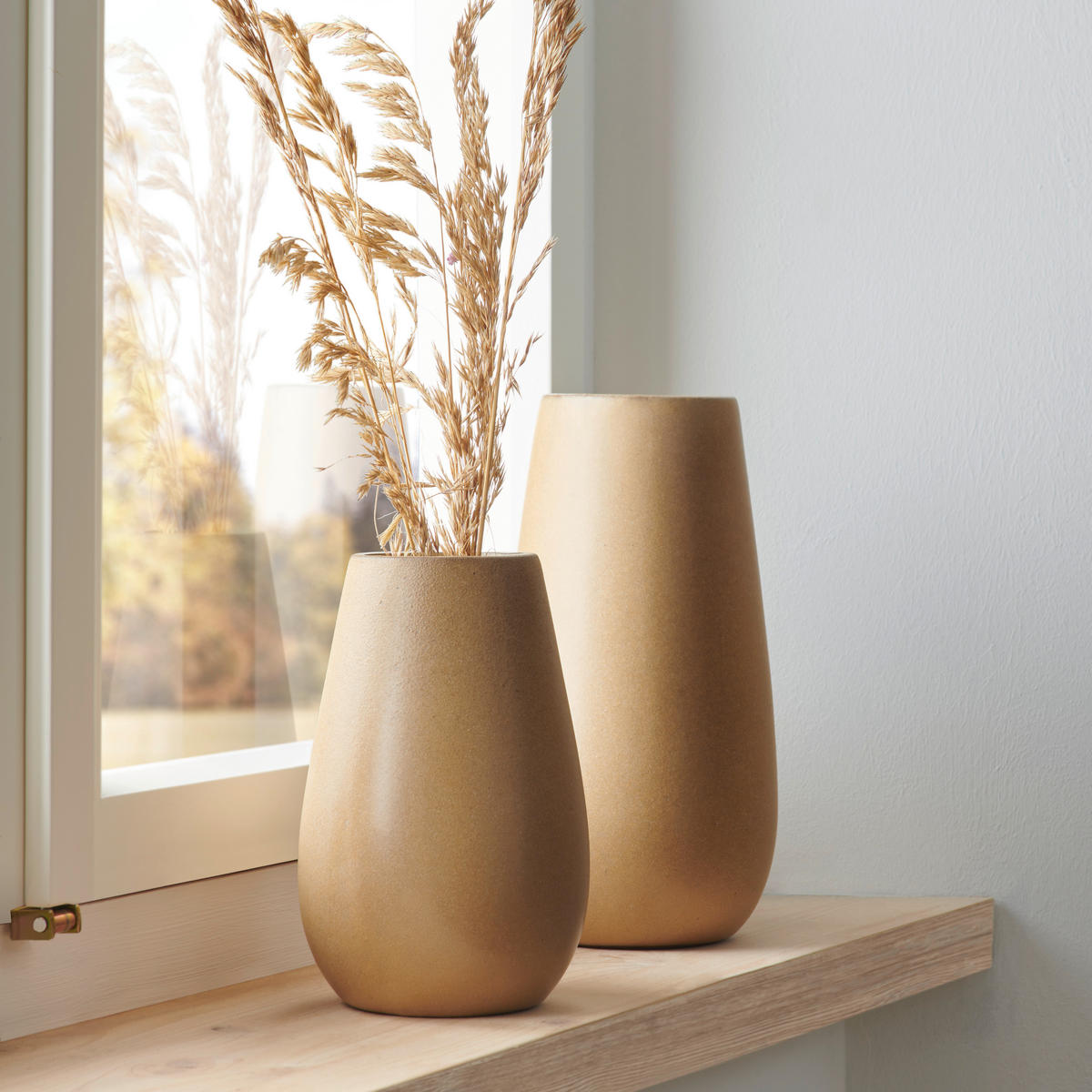 VÁZA, keramika, 20 cm - pískové barvy, Basics, keramika (14/14/20cm) - Ritzenhoff Breker