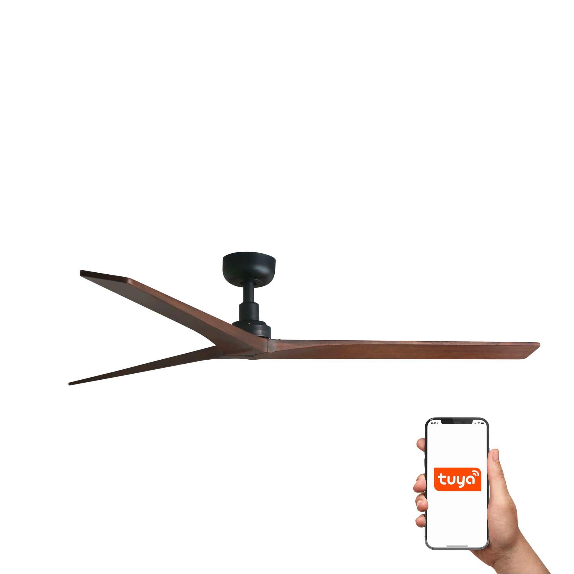 DECKENVENTILATOR 150/33.6 cm   - Walnussfarben/Schwarz, Natur, Holz/Metall (150/33.6cm)