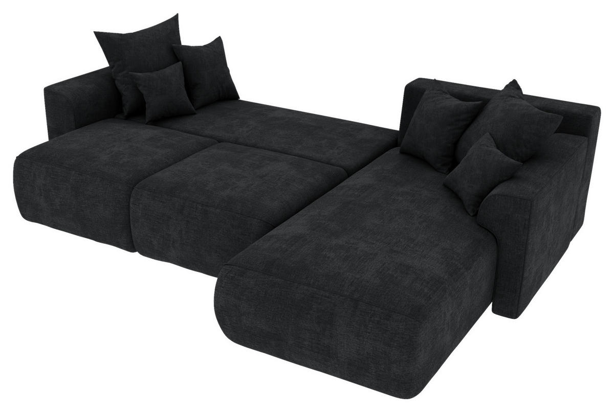ECKSOFA Dunkelgrau Samt  - Chromfarben/Dunkelgrau, KONVENTIONELL, Kunststoff/Textil (293/195cm) - Carryhome