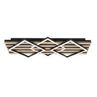 LED-DECKENLEUCHTE 63/29/7,5 cm   - Eichefarben/Schwarz, Basics, Holzwerkstoff/Kunststoff (63/29/7,5cm) - Novel