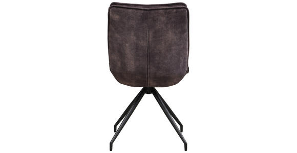 STUHL  Sitzfläche 360° drehbar Webstoff  Schwarz, Dunkelbraun  - Dunkelbraun/Schwarz, Design, Textil/Metall (52/92/61cm) - Carryhome