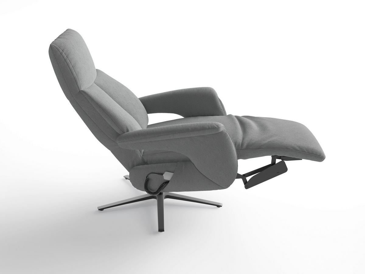 RELAXSESSEL Textil Grau  - Schwarz/Grau, Basics, Textil/Metall (75/110/85cm) - Sit & More