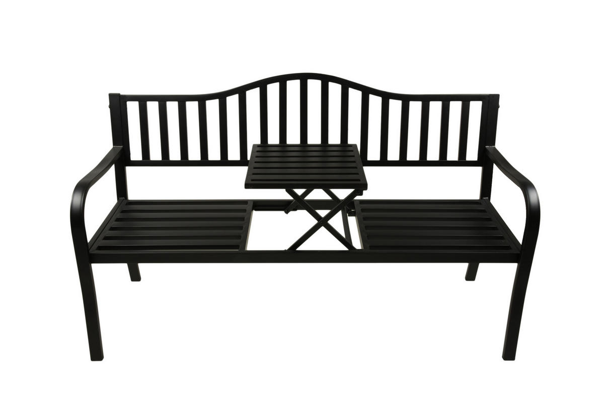 GARTENBANK 150/89/60 cm  Stahl  - Anthrazit, Basics, Metall (150/89/60cm) - Gardenson