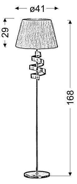 Thumbnail - Stehleuchte Denis, Chrom, Gold, Metall, Kunststoff, 41x168x41 cm, RoHS, Europäischer Sicherheitsstandard, Schnurschalter...
