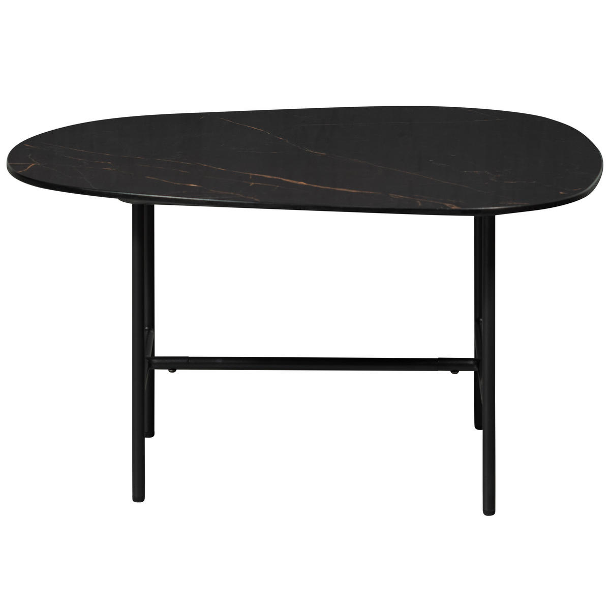COUCHTISCH in Metall, Keramik 70/70/38 cm  - Schwarz, Design, Keramik/Metall (70/70/38cm) - Livetastic