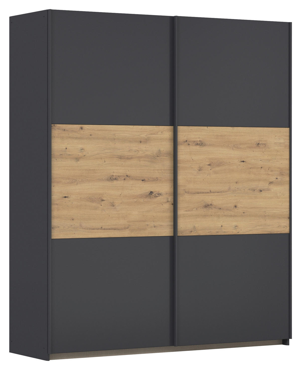 SCHWEBETÜRENSCHRANK Grau, Eiche Artisan  - Eiche Artisan/Grau, Modern, Holzwerkstoff/Metall (175/210/59cm) - Rauch Möbel