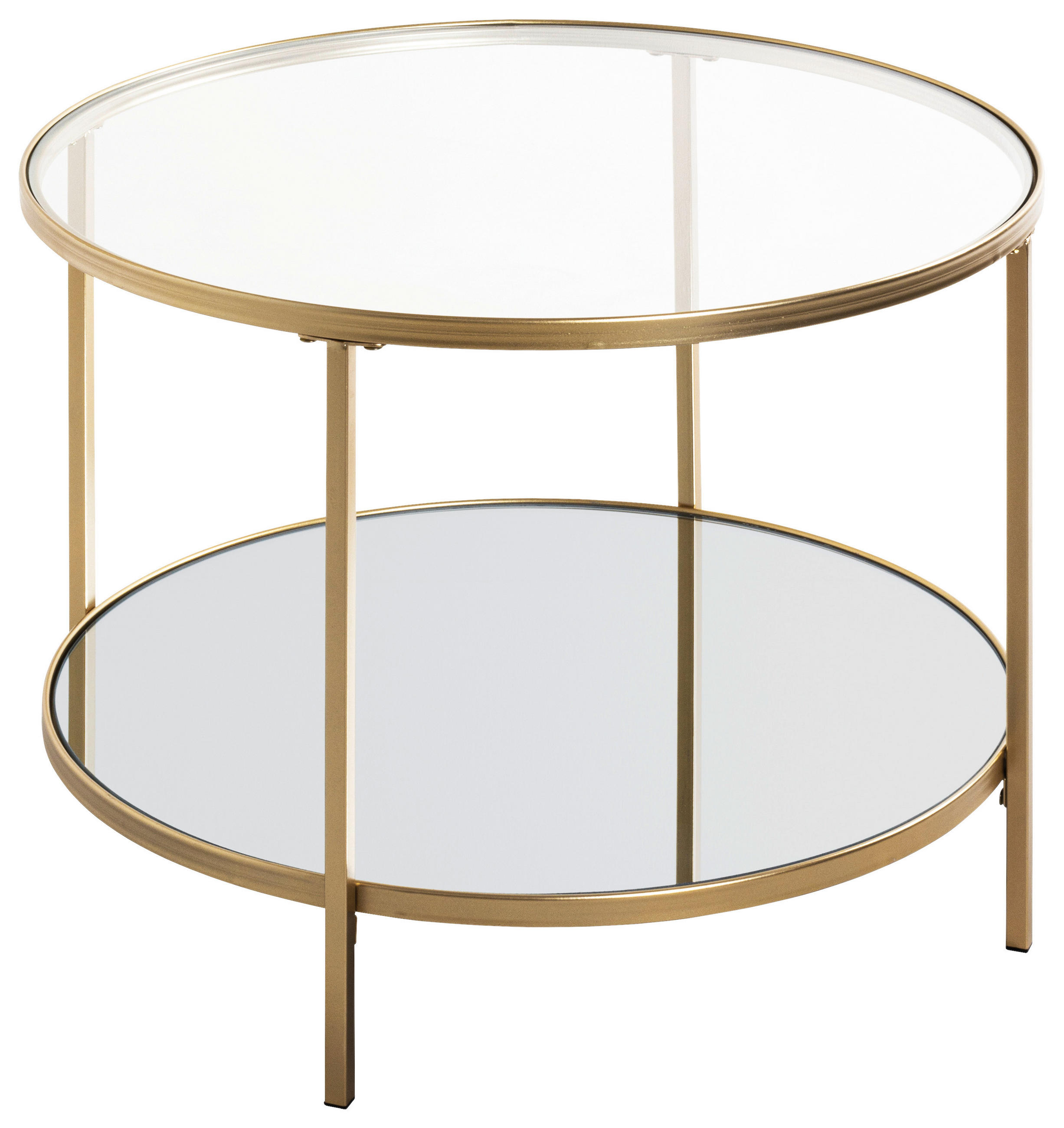 COUCHTISCH in Metall, Glas 60/60/45 cm  - Klar/Goldfarben, MODERN, Glas/Metall (60/60/45cm)