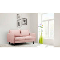 2-SITZER-SOFA JULI in Samt Rosa  - Schwarz/Rosa, Design, Holz/Textil (138/86/100cm) - P & B