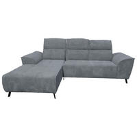 ECKSOFA Dunkelgrau Cord  - Dunkelgrau/Schwarz, KONVENTIONELL, Textil/Metall (196/290cm) - Carryhome