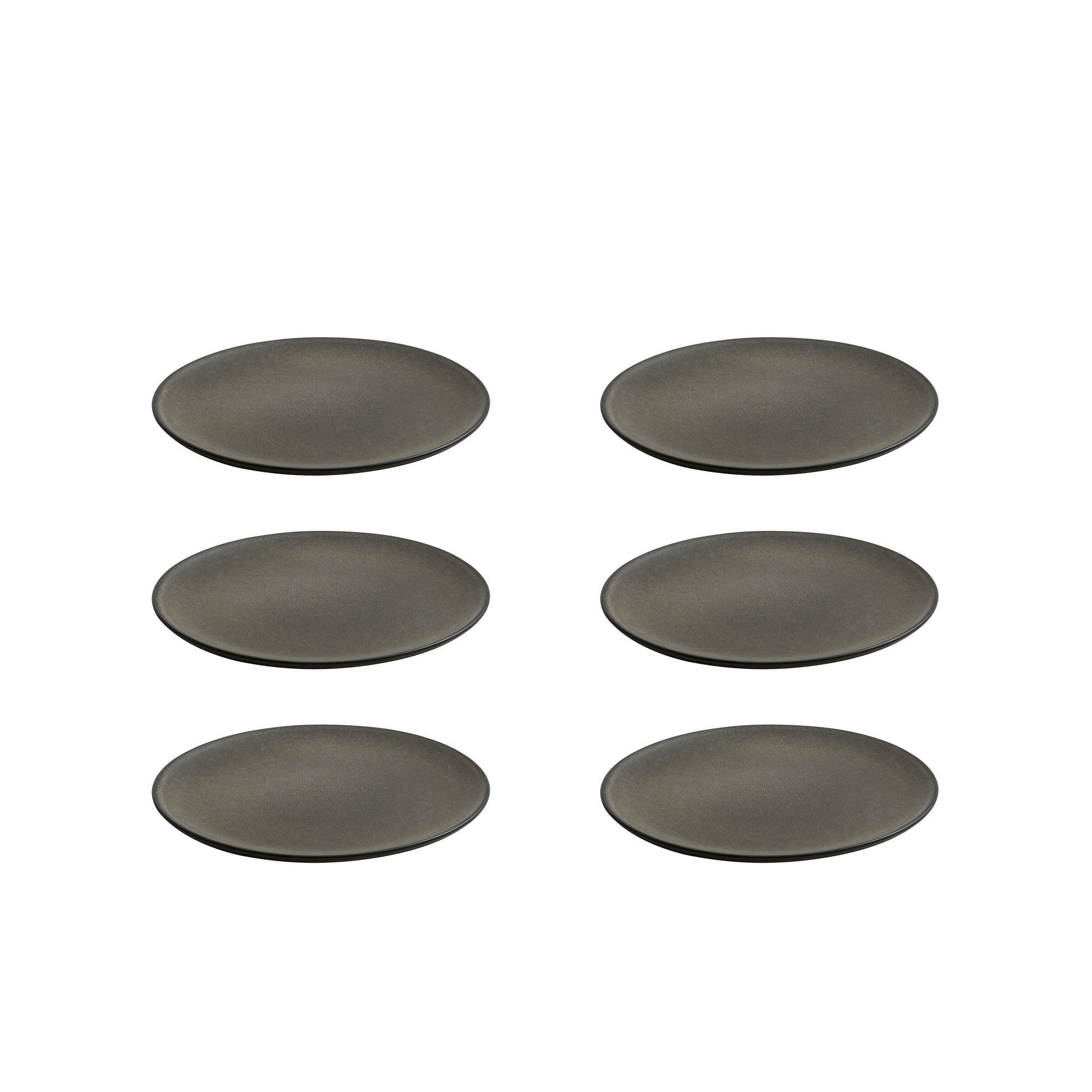 DESSERTTELLERSET RAW 6-teilig  - Graubraun, Basics, Keramik (20cm) - Aida
