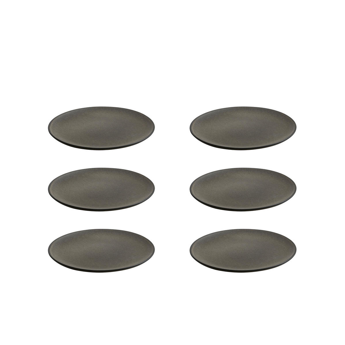 DESSERTTELLERSET RAW 6-teilig  - Graubraun, Basics, Keramik (20cm) - Aida