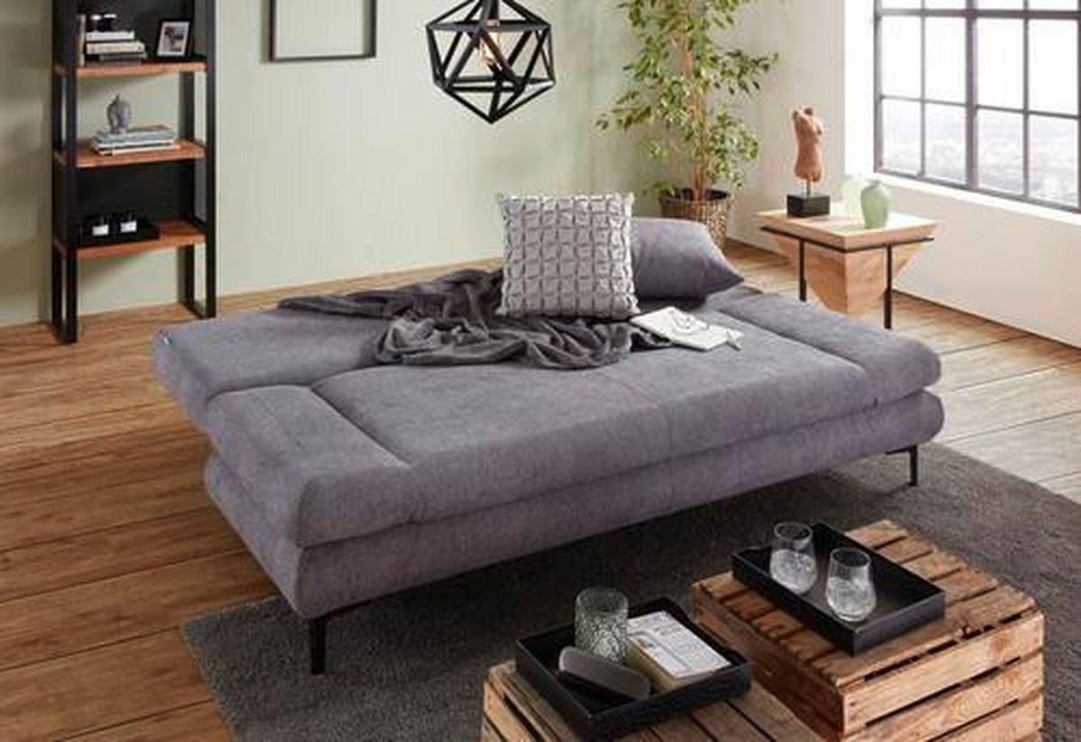 BÄDDSOFFA i flatväv mörkgrå  - mörkgrå/ljusgrå, Modern, metall/textil (191/42-76/86cm) - MID.YOU
