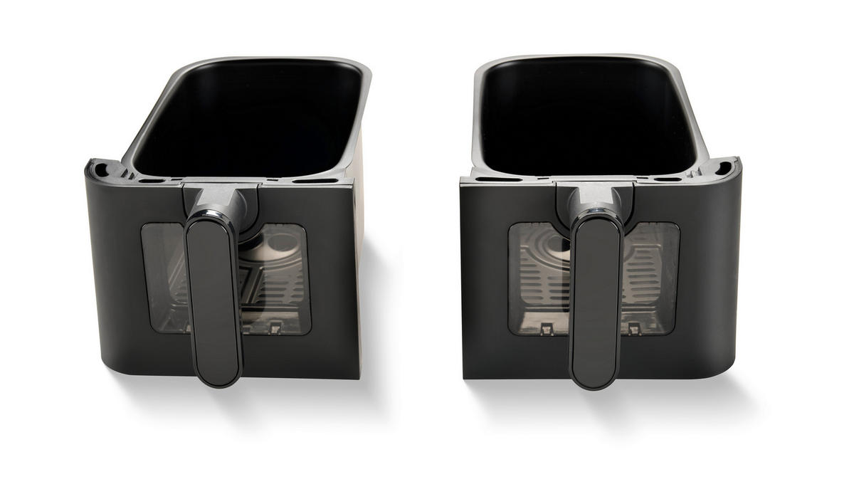 HEIßLUFTFRITTEUSE 4.5+4.5 l  - Schwarz, Basics, Kunststoff/Metall (39/38,5/30,5cm) - Homeware Profession.