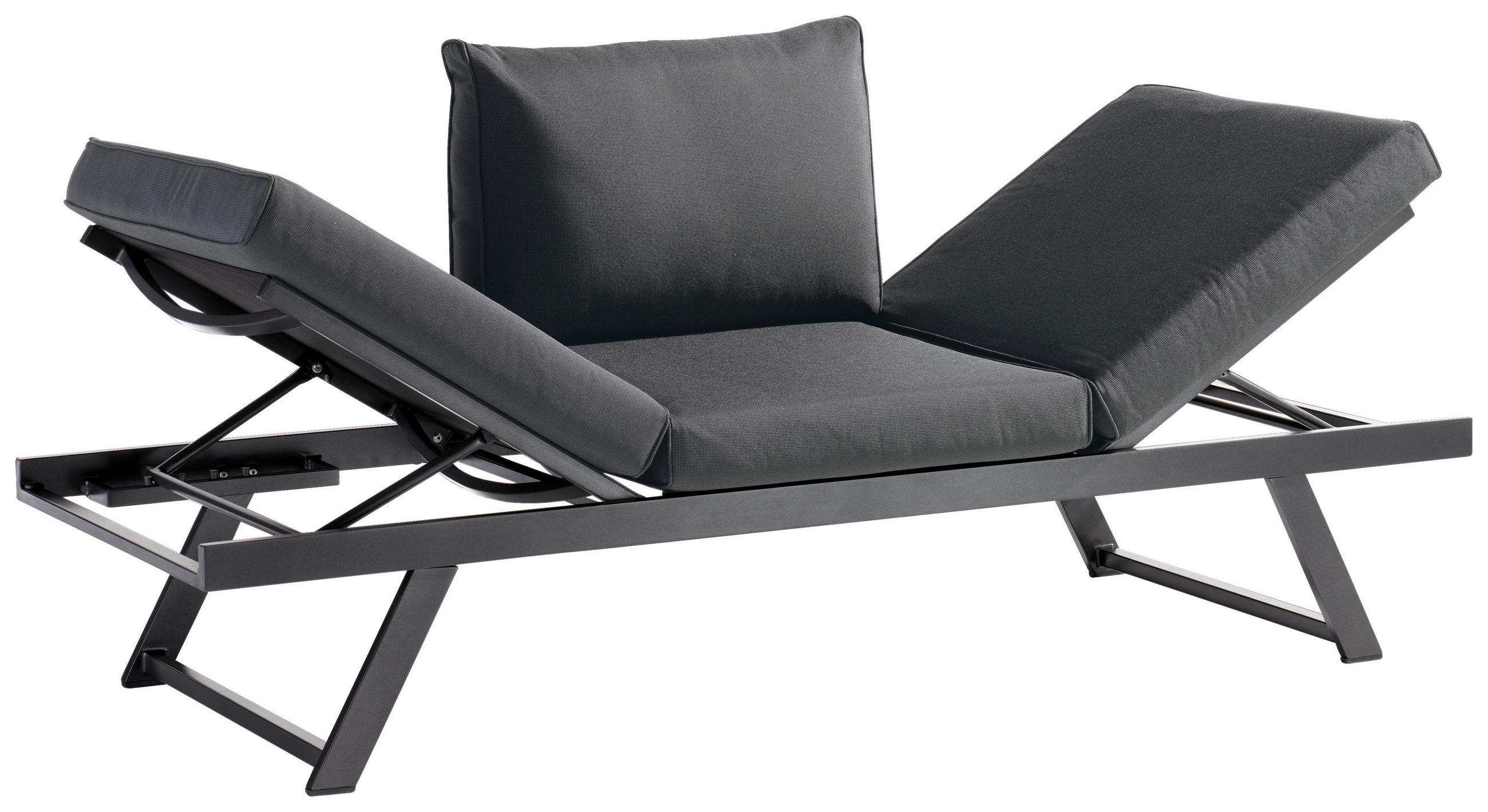GARTENBANK 204/81/72 cm  Aluminium  - Grau, Basics, Textil/Metall (204/81/72cm) - Sieger