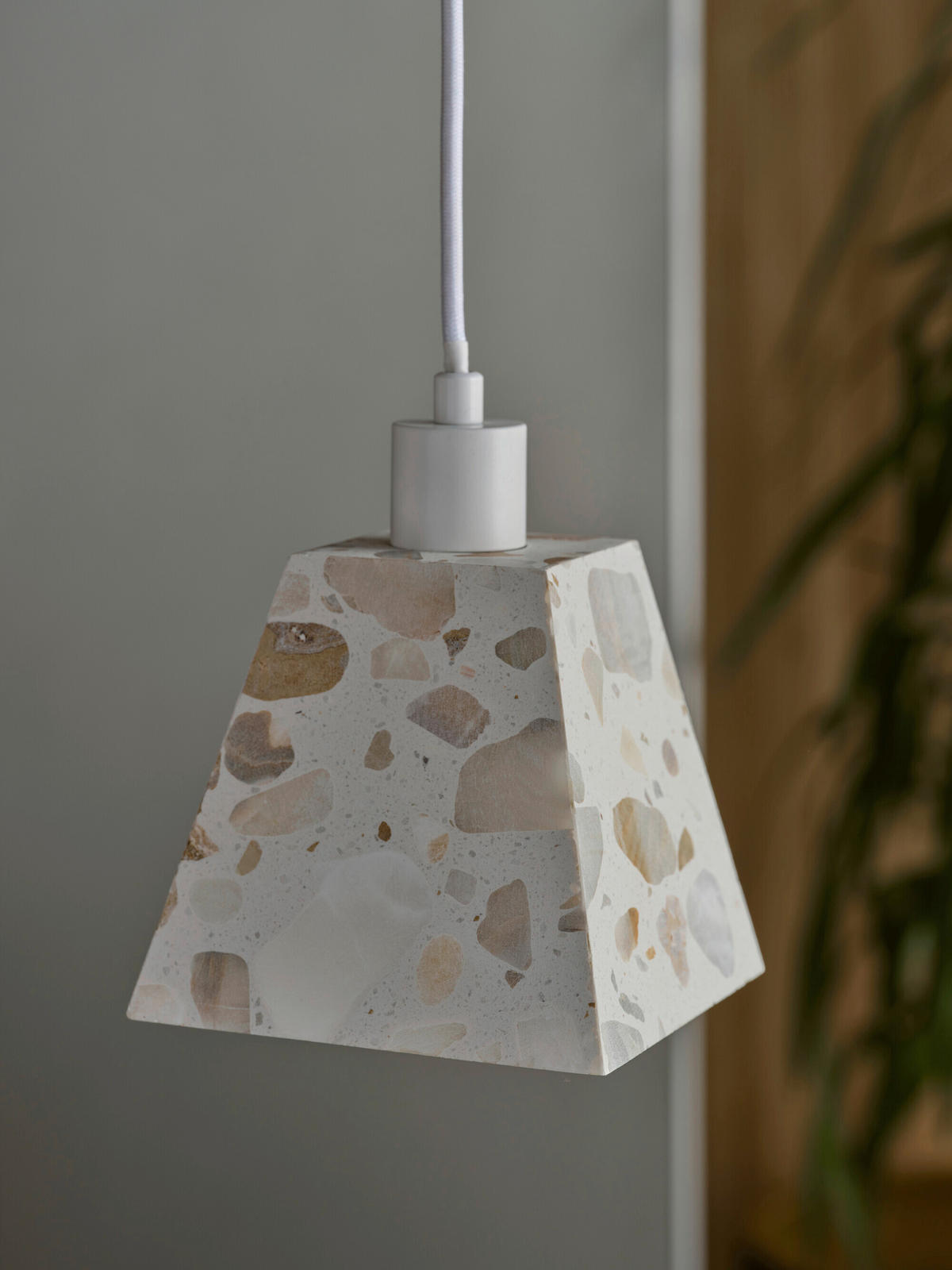 HÄNGELEUCHTE 14/14/121,5 cm  - Beige, Basics, Stein (14/14/121,5cm) - Osram