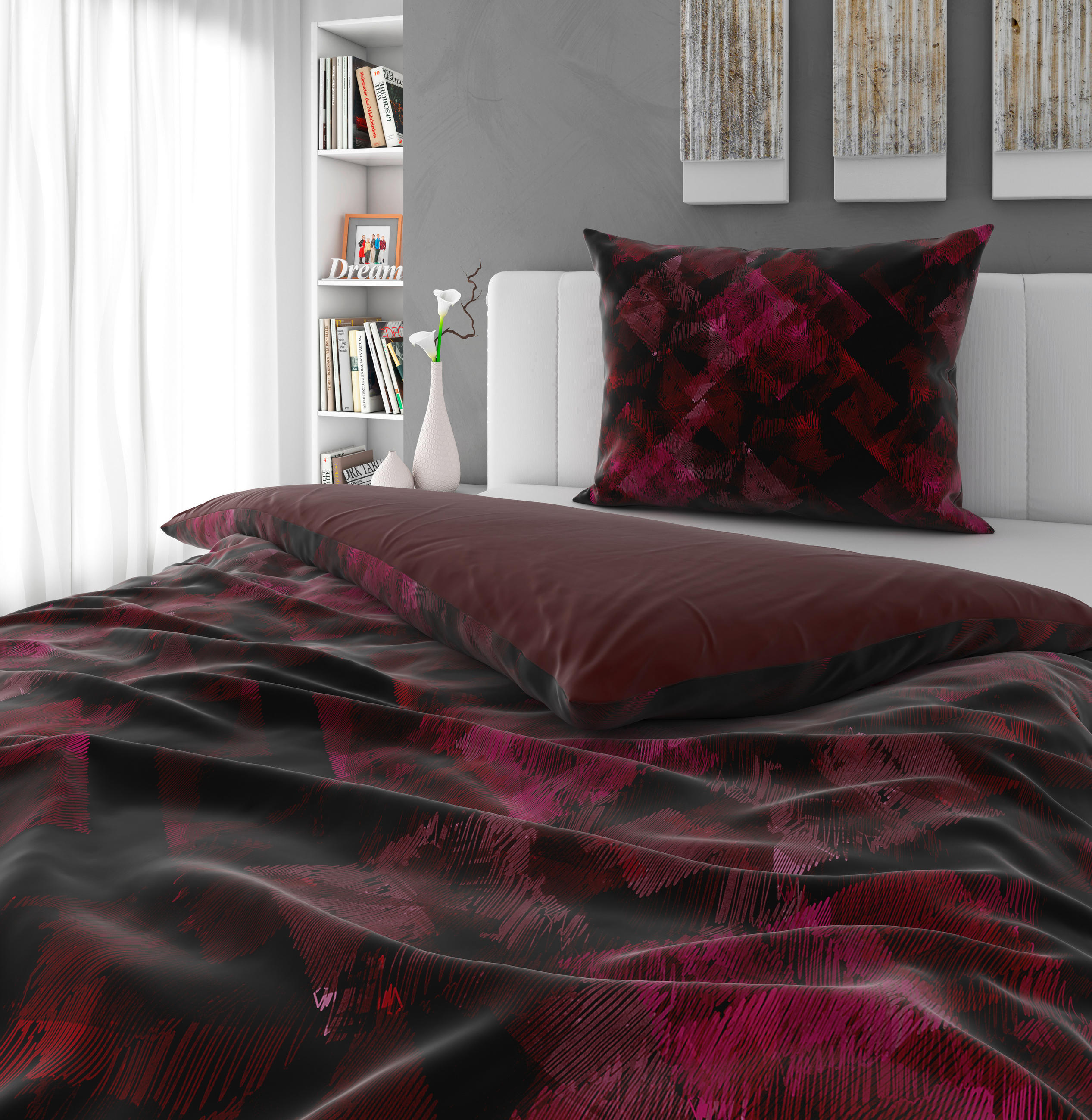 WENDEBETTWÄSCHE Sebi Satin 140/200 cm  - Lila, KONVENTIONELL, Textil (140/200cm) - Novel