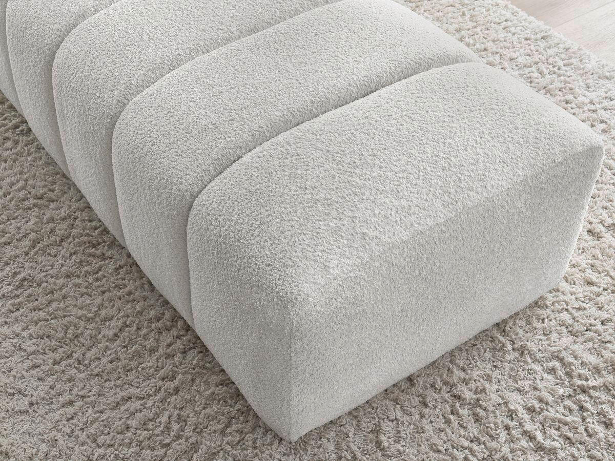 HOCKER ANNECY Bouclé Hellgrau  - Hellgrau/Schwarz, MODERN, Kunststoff/Textil (146/45/68cm)