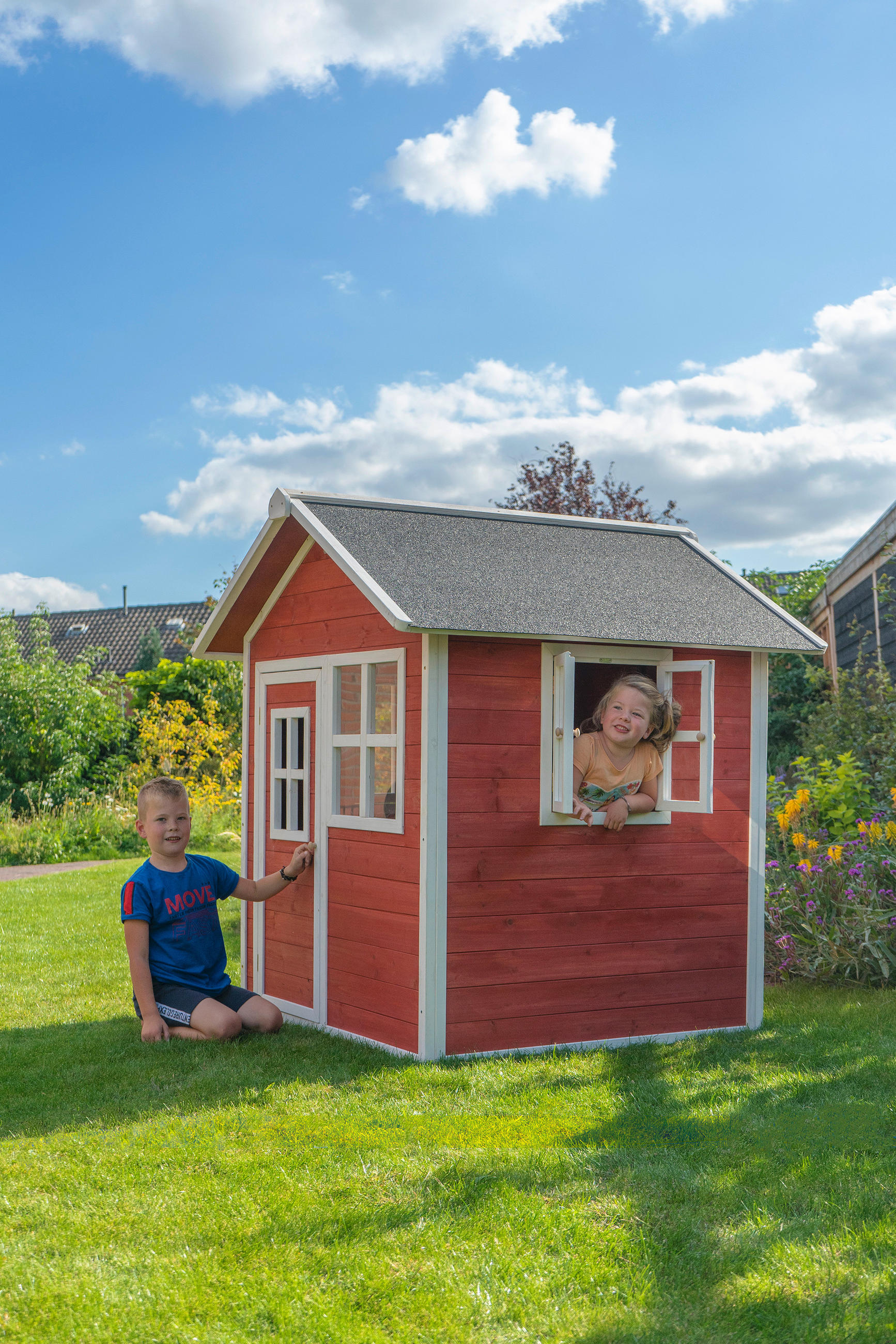 SPIELHAUS SPIELHAUS EXIT LOFT 100  - Rot, KONVENTIONELL, Holz (149/135/159cm) - EXIT Toys