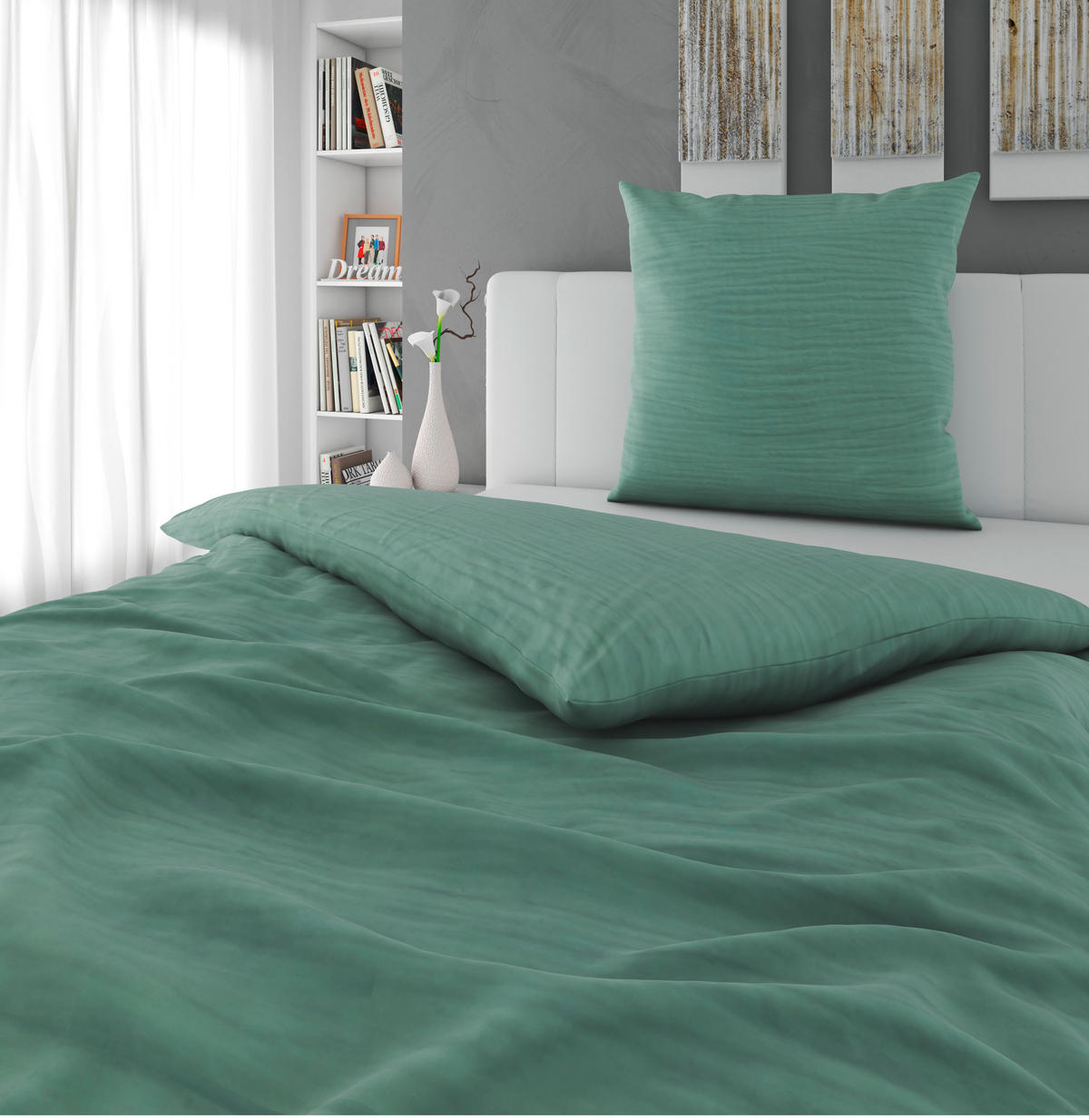 BETTWÄSCHE Musselin 155/220 cm  - Grün, Textil (155/220cm) - Novel