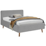 POLSTERBETT 180/200 cm,  in Grau,  - Eichefarben/Grau, Design, Holz/Textil (180/200cm) - Xora